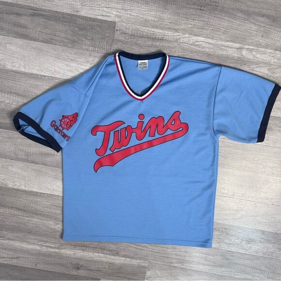 Vintage Minnesota Twins Rod Carew #29 Jersey Tee Powder Blue Size Large - Picture 2 of 7